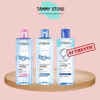 Nước Tẩy Trang L'Oreal Paris hồng - xanh dương đậm - xanh nhạt 3-In-1 Micellar Water 400ml