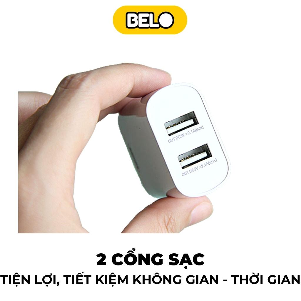 Củ sạc nhanh, cốc sạc nhanh Wekome WP-U56, sạc nhanh 2 cổng USB 2.1A hỗ trợ sạc nhanh cho điện thoại – Belo