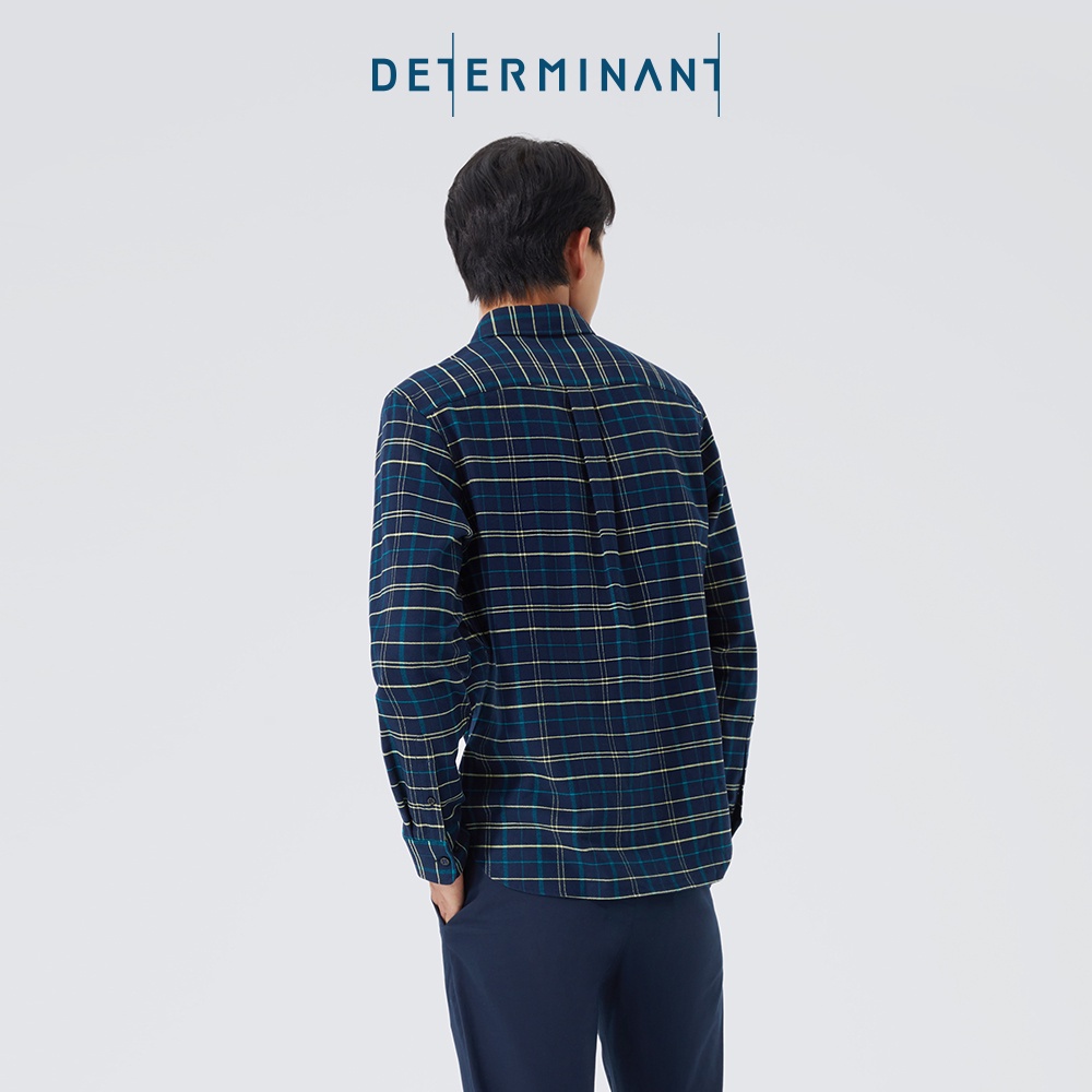 Áo sơ mi nam dạng khoác DETERMINANT - 100% cotton - màu caro xanh lá - CS08