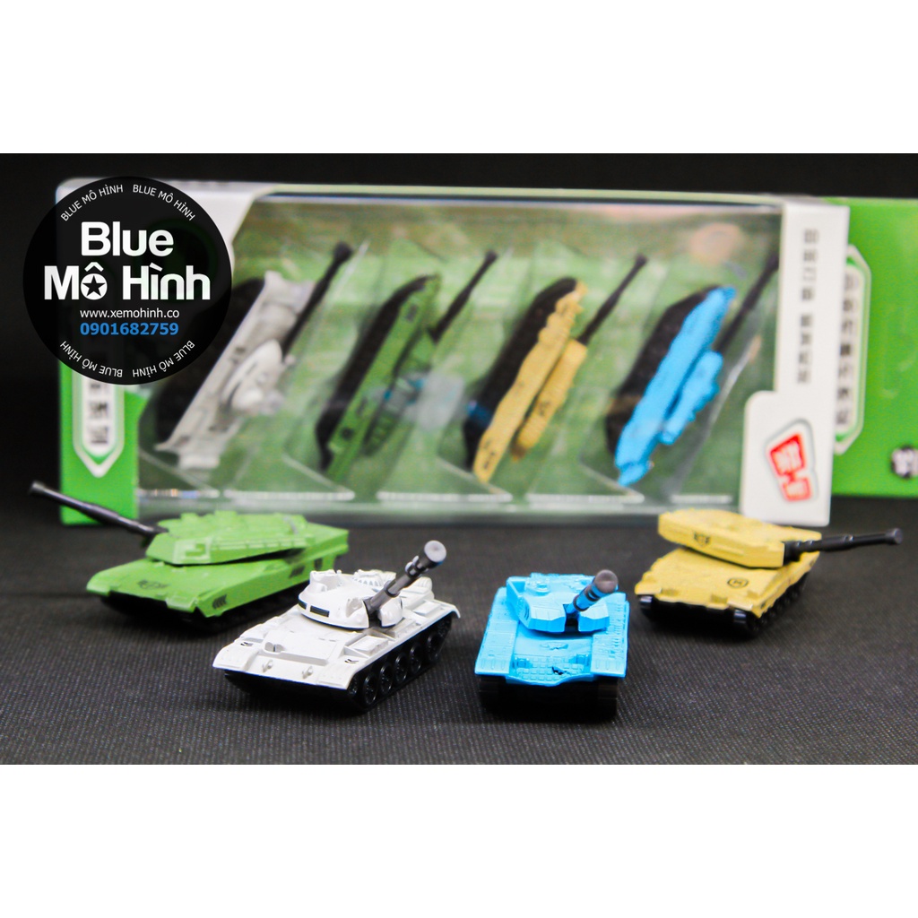 Set 4 xe tank chiến đấu bằng kim loại 1:64