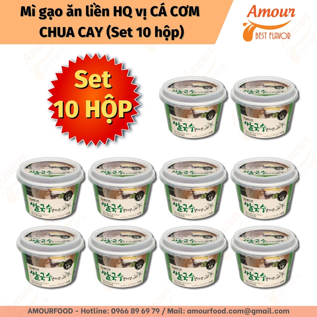 SET 10 HỘP Mì gạo ăn liền vị CÁ CƠM CHUA CAY Well-Being ngon miệng dinh dưỡng tiện lợi
