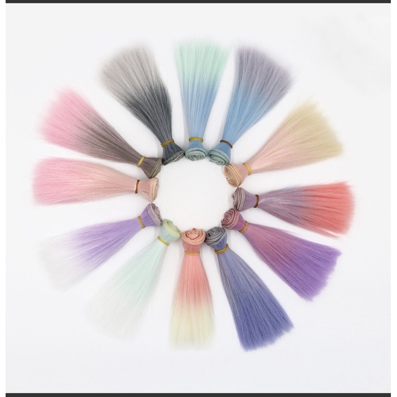 TDB- Tép tóc giả may tóc búp bê 15cm mix màu