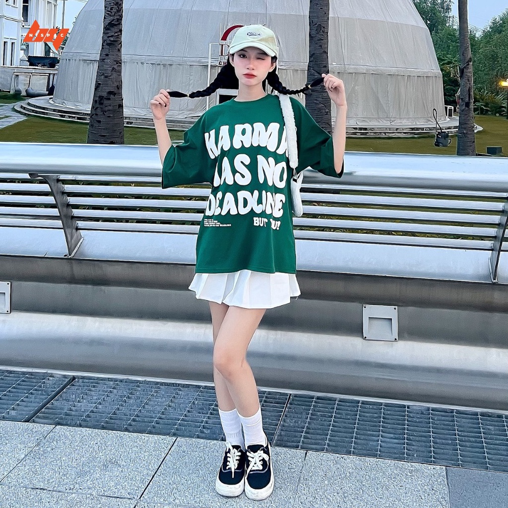 Áo thun local brand By Unispace chính hãng tay lỡ form rộng unisex nam nữ in nổi Karma- JKLB2023