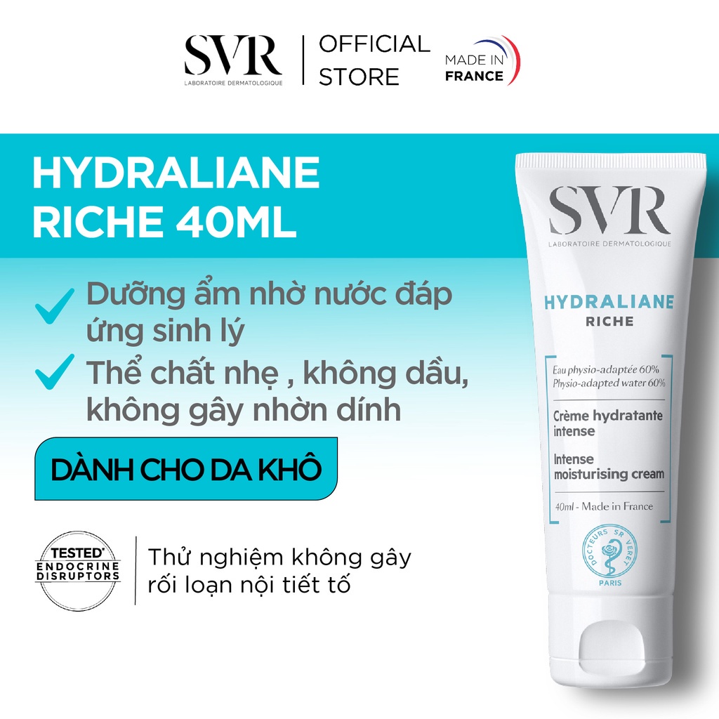Kem dưỡng ẩm cho da khô đến rất khô dành cho mặt và cổ SVR Hydraliane Riche 40ml