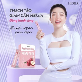 Combo 5 hộp thạch táo giảm cân hemia, cam kết chính hãng