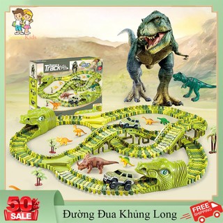 Đồ chơi trẻ em đường đua khủng long, bộ đồ chơi lắp ráp đường ray khủng long cỡ lớn cao cấp cho bé thỏa sức sáng tạo