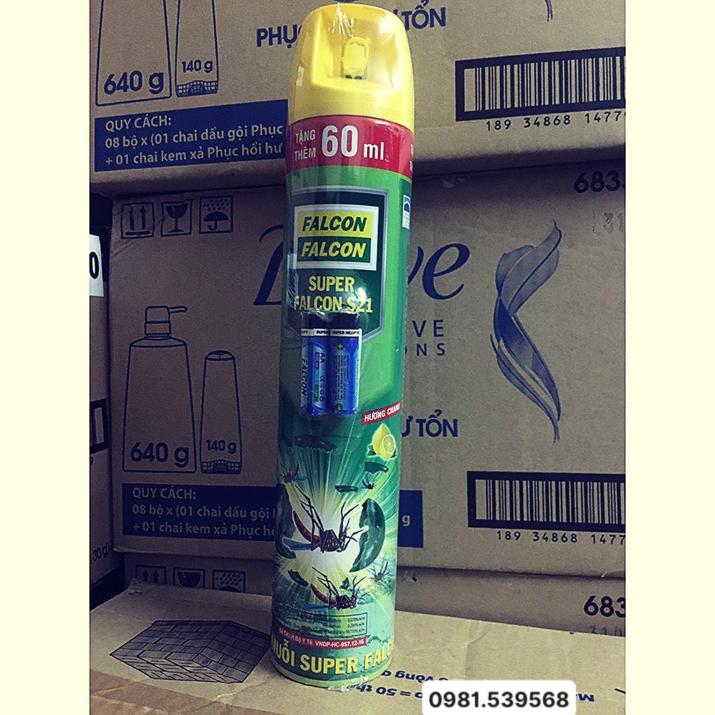 Bình xịt muỗi Falcon 600ml + tặng 60ml