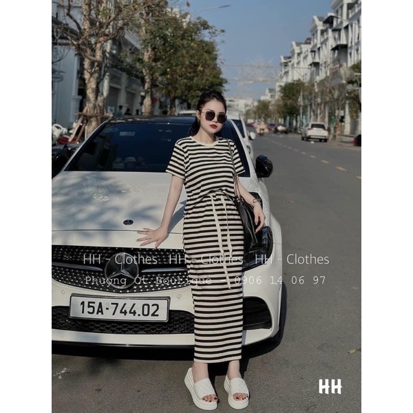 SET KẺ ZIP KÈM CHÂN VÁY