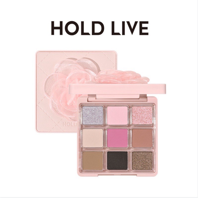 Bảng Phấn Mắt Hold Live Black Pink 9 Ô Màu Lì Và Nhũ Trang Điểm Mắt Khói Tone Tây Thời Trang