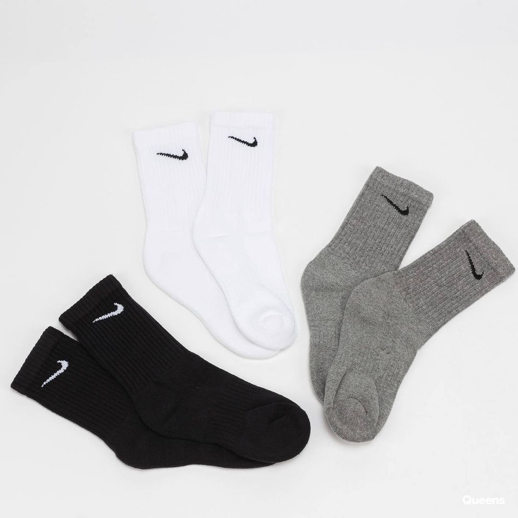 Tất Nike everyday set 3 đôi Trắng Xám Đen