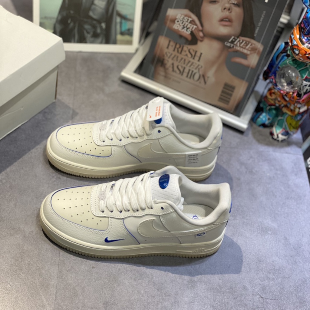 Giày Thể Thao Air Force 1 Low Global Sail Game Royal White Blue Af1 Trắng Sữa Tích Xanh
