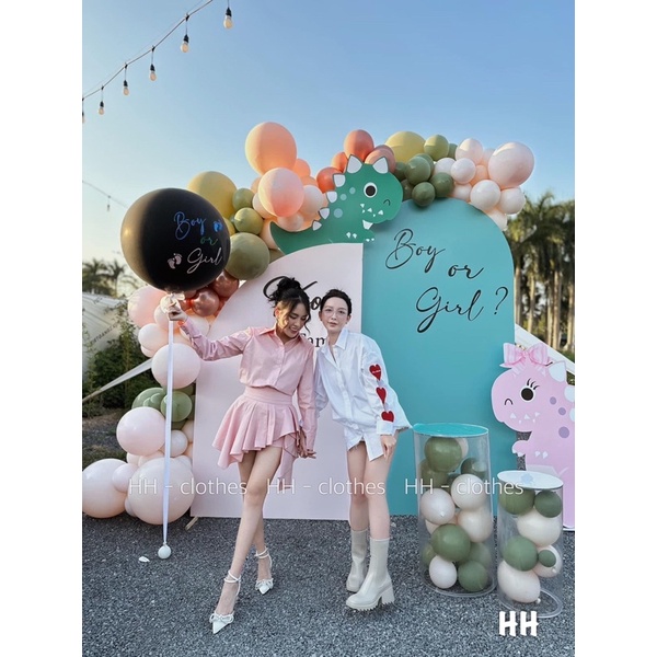 Áo sơ mi 3 tim đỏ in tay trái TTA977