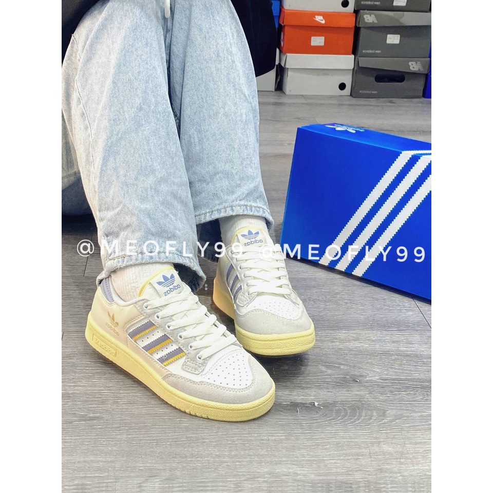 Giày thể thao nam nữ adidas Forum low 85 , Das forum sọc tím đế vàng mới nhất 2022 full box