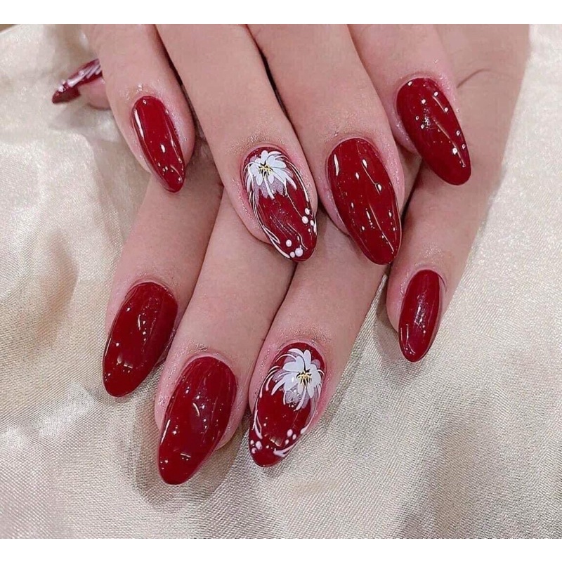 Sticker dán móng nail hoa cúc và hoa lá