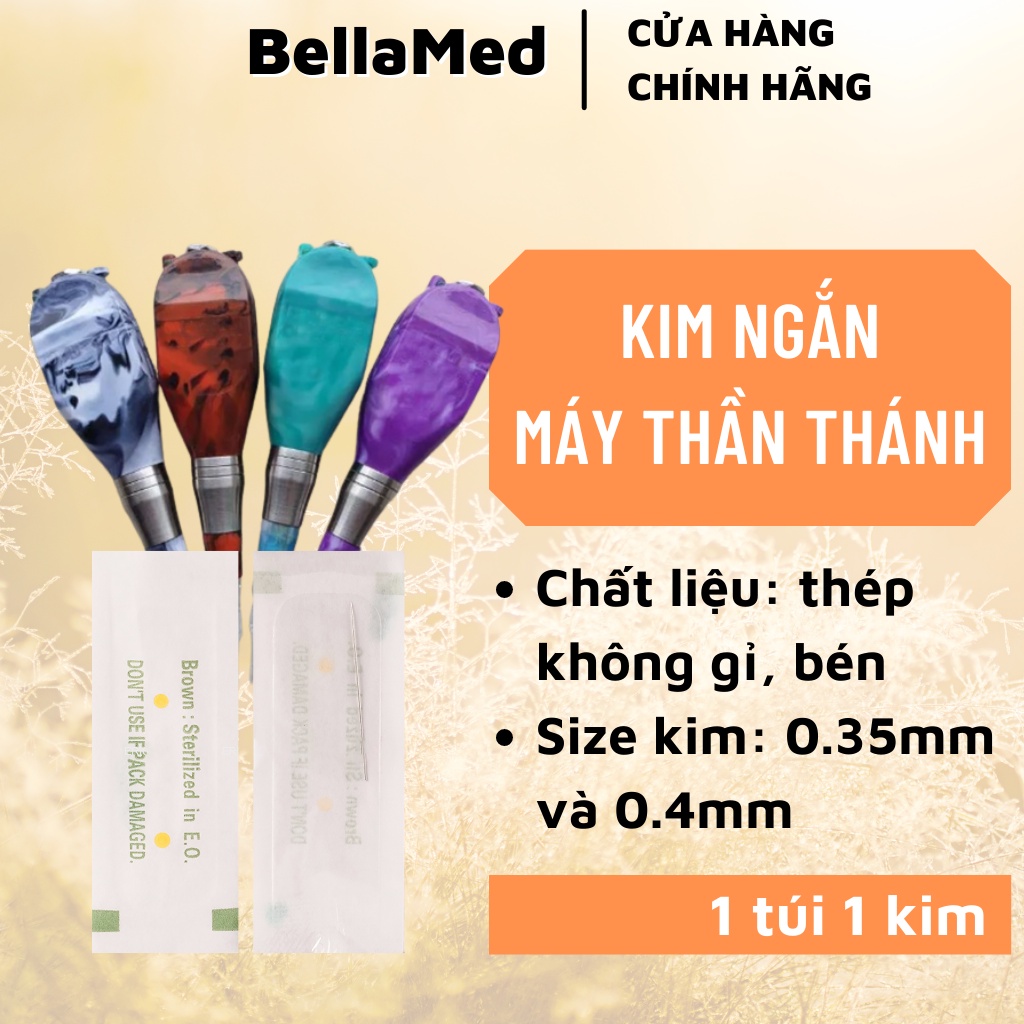 Kim 1 loại ngắn gắn máy Thần thánh, Pro Mailisa dùng trong phun xăm - Túi 100 kim
