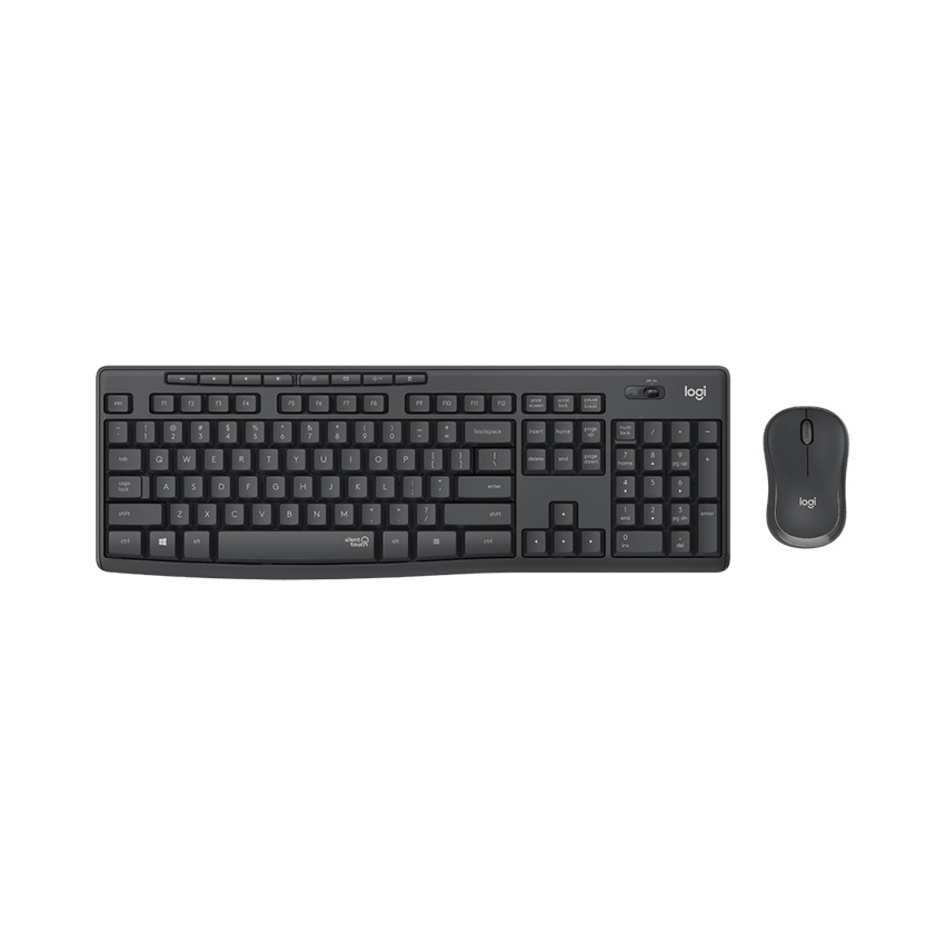 Bộ bàn phím chuột không dây Logitech MK295 màu đen (USB/SilentTouch) Thiết kế chống tràn hiệu quả