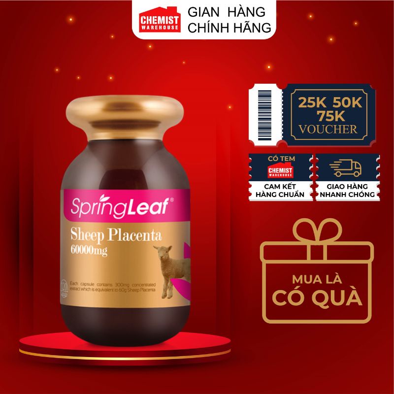 Viên uống nhau thai cừu Spring Leaf Sheep Placenta 60000mg 120 viên Úc