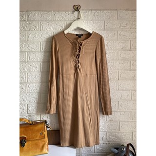 (Thanh lý đồ cá nhân) Đầm thun ôm đan dây ngực Forever 21
