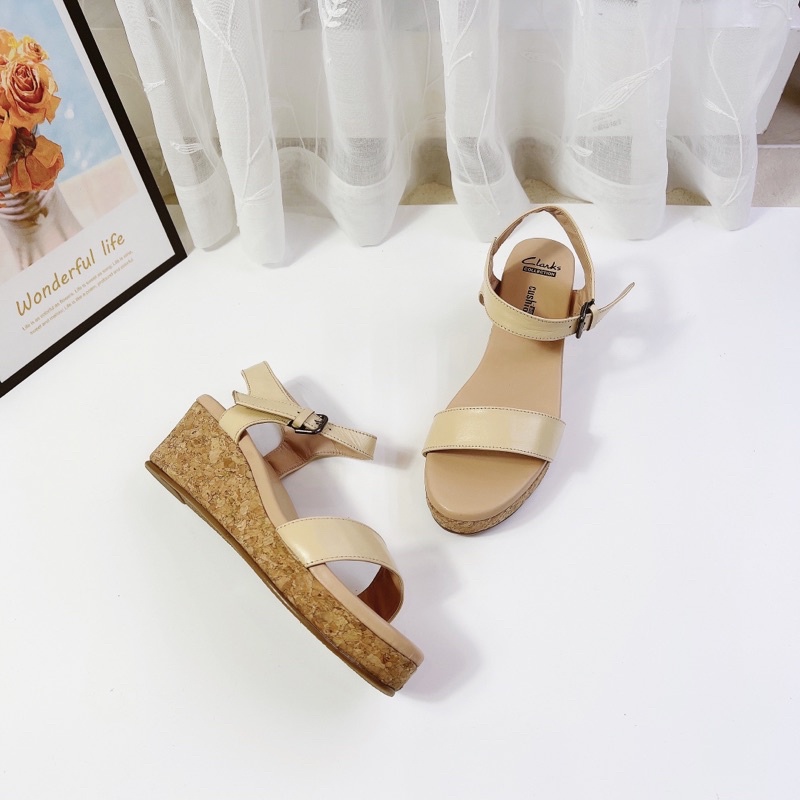 SANDAL ĐẾ XUỒNG DA THẬT - 2075