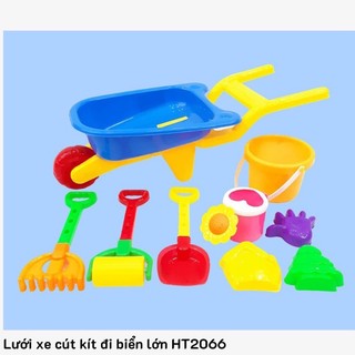 Đồ chơi đi biển cho bé - lưới xe cút kít đi biển - xe rùa - xô xúc cát - xe đẩy đi biển LT 0668