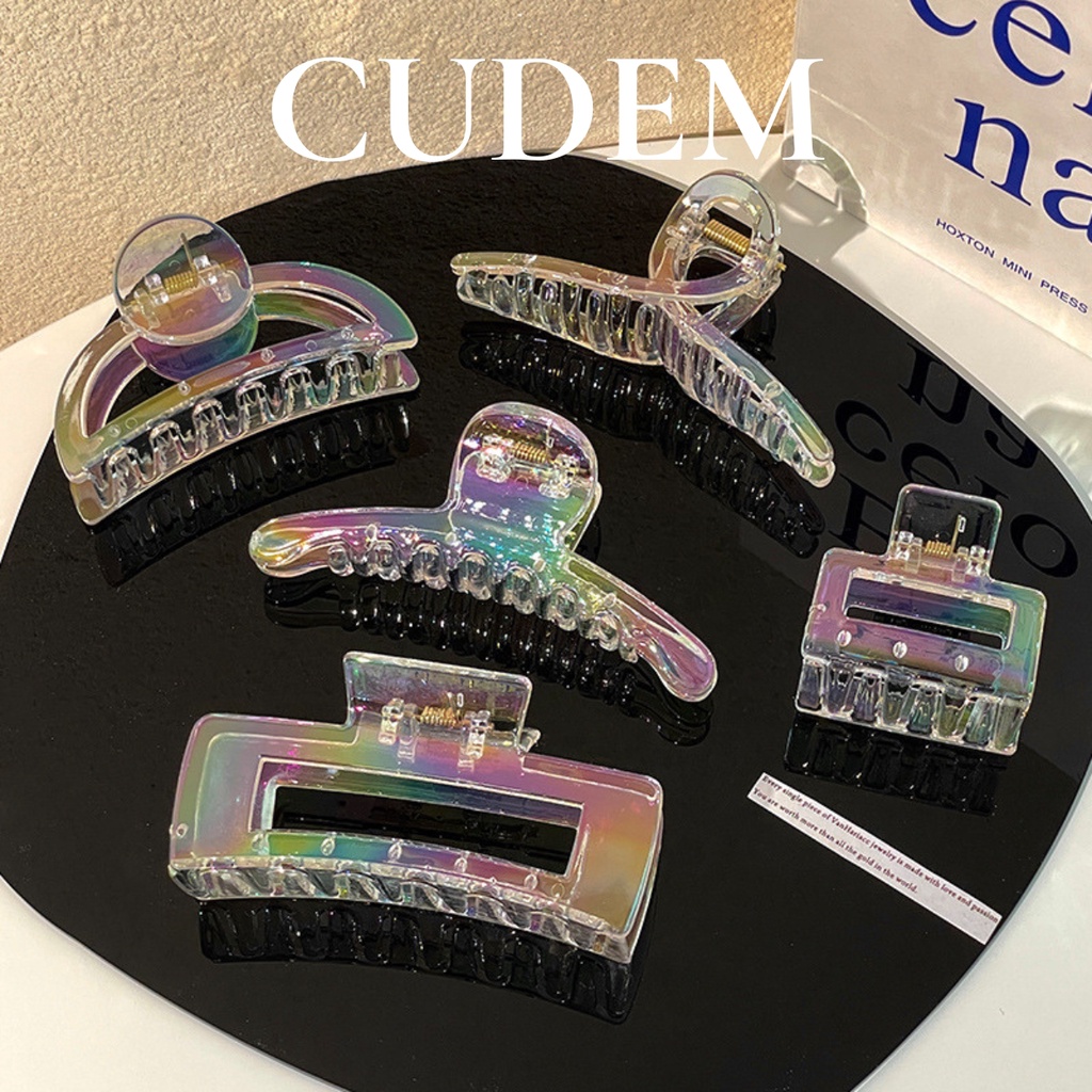 Kẹp tóc càng cua Hàn Quốc nữ đẹp hottrend trong size lớn trong suốt CuDem cặp búi tóc dễ thương K18