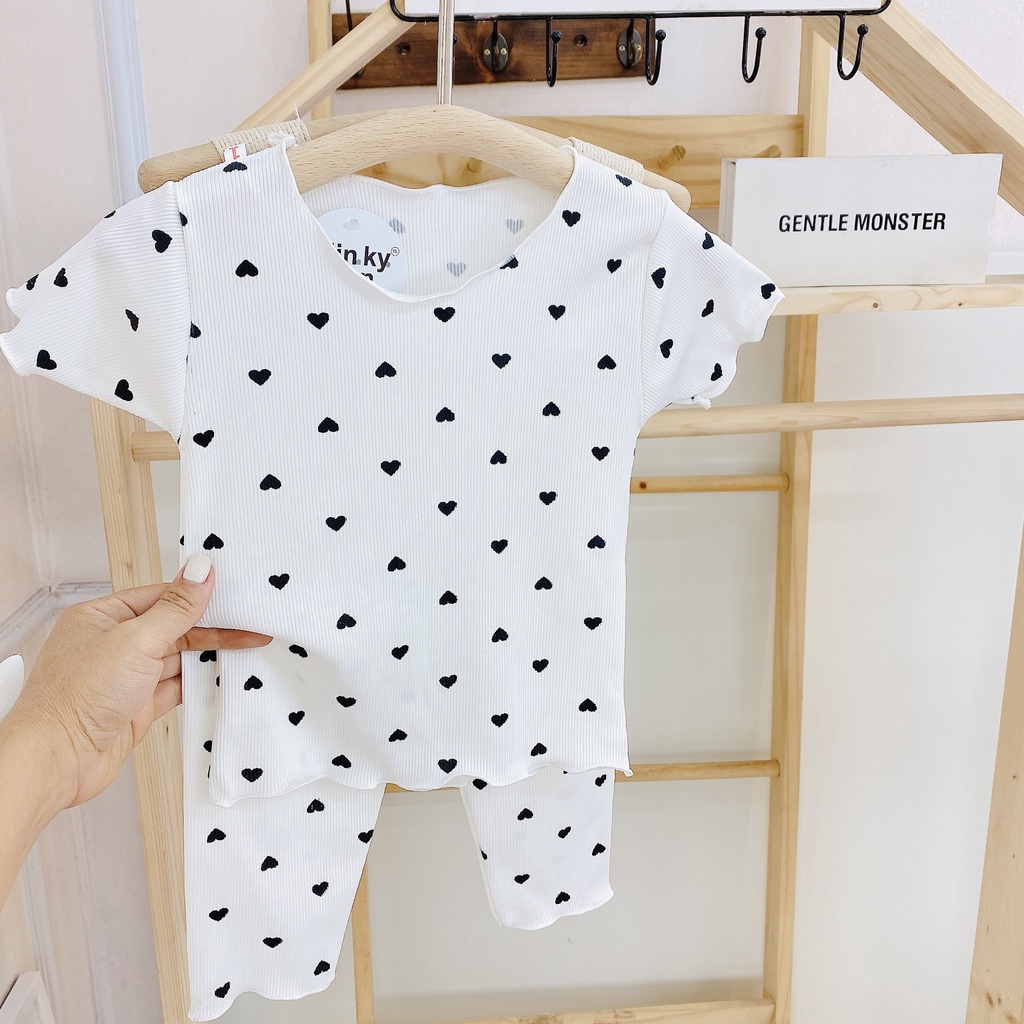 Quần áo bé gái , đồ bộ cộc tay quần dài minky mom cute QN21