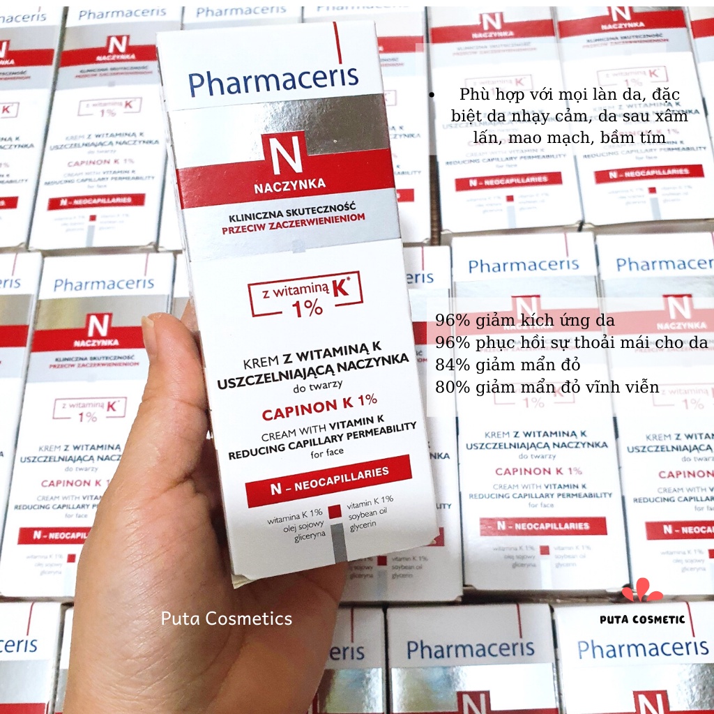 Kem dưỡng ẩm phục hồi Pharmaceris CAPINON K 1% CREAM