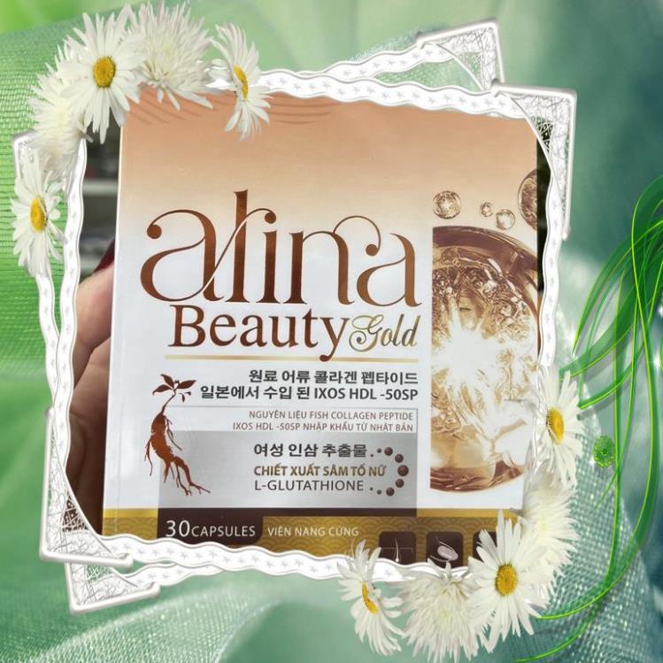 Viên uống cân bằng nội tiết tố nữ Alina Beauty Gold ( hộp 30 viên) - Mờ nám, điều chỉnh nội tiết giảm khô hạn 1