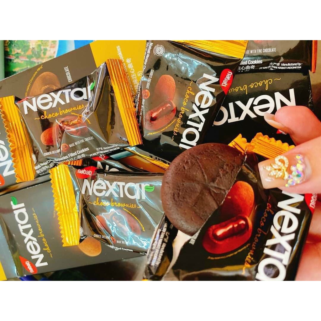 Bánh Mì Nextar Nabati Socola Hộp 112G - 8 Cái, Bánh Nabati Nextar Socola Chảy, Tiệm ăn vặt Thuỳ Bùi