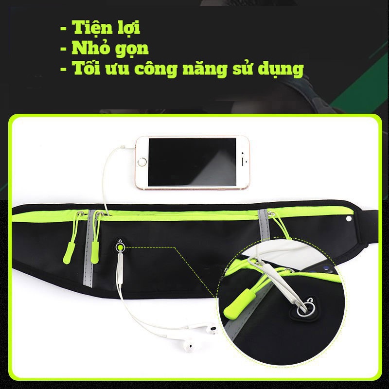 Túi đeo bụng chạy bộ Prowin Fitness đựng nước đựng điện thoại chống nước phản quang