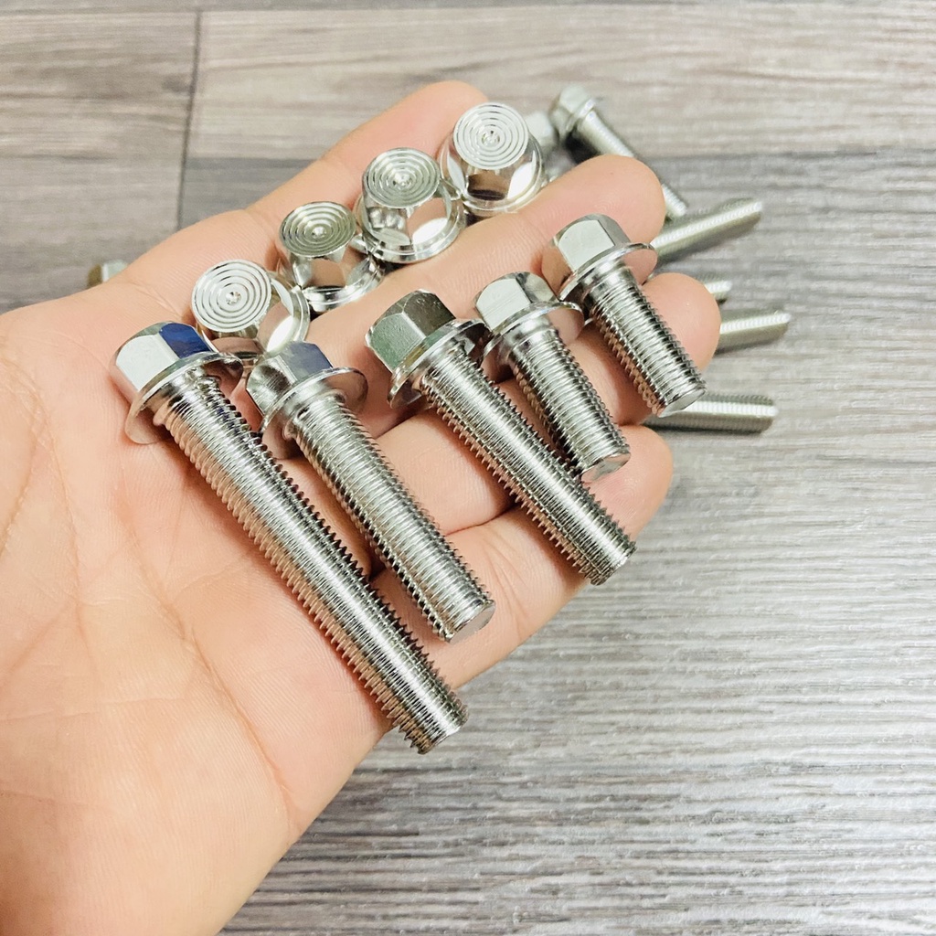 Ốc Inox Đầu Trụ Mẫu Thái - Size 10ly Dùng Trang Trí Xe Máy
