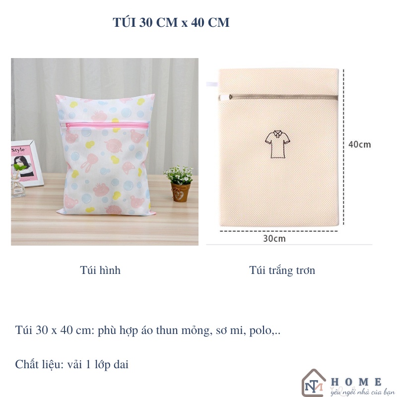 Túi giặt đồ máy giặt túi cao cấp, túi lưới giặt quần áo đồ lót có khóa kéo, nhiều size, họa tiết