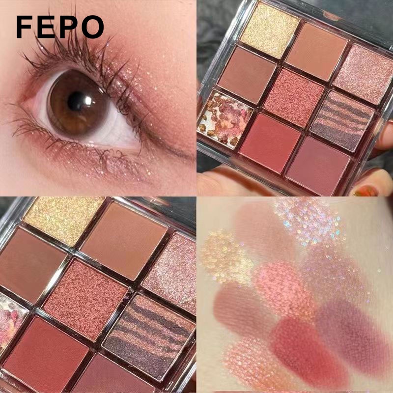 Bảng Phấn Mắt 9 Màu Chống Thấm Nước Và Mồ Hôi Chuyên Dụng Cho Trang Điểm