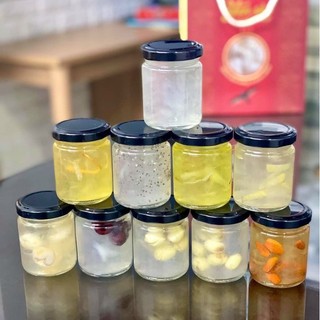 Hũ chưng yến hủ thủy tinh nắp thiếc vặn 100ml đựng thực phẩm gia vị mật ong trà mứt bánh kẹo...