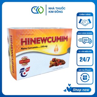 Viên dạ dày, giảm đau dạ dày HINEWCUMIN - Hỗ trợ bảo vệ niêm mạc dạ dày, giảm triệu chứng ợ hơi, đầy hơi