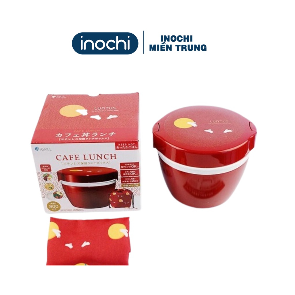Hộp cơm giữ nhiệt Asvel Nhật Bản (HLB – CD800) 800ml họa tiết Trăng&Thỏ kèm túi Inochi