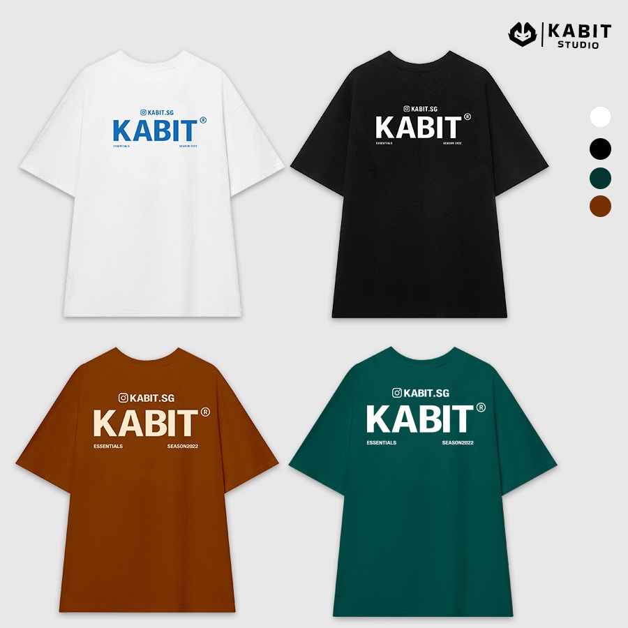 Áo Thun Tay Lỡ KABIT BASIC 2022 Unisex Nam Nữ - 4 Màu Trắng/Đen/Xanh/Nâu