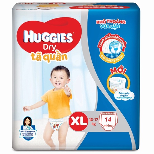 Tã quần Huggies size XL - 14 miếng (Cho bé 12 - 17kg)