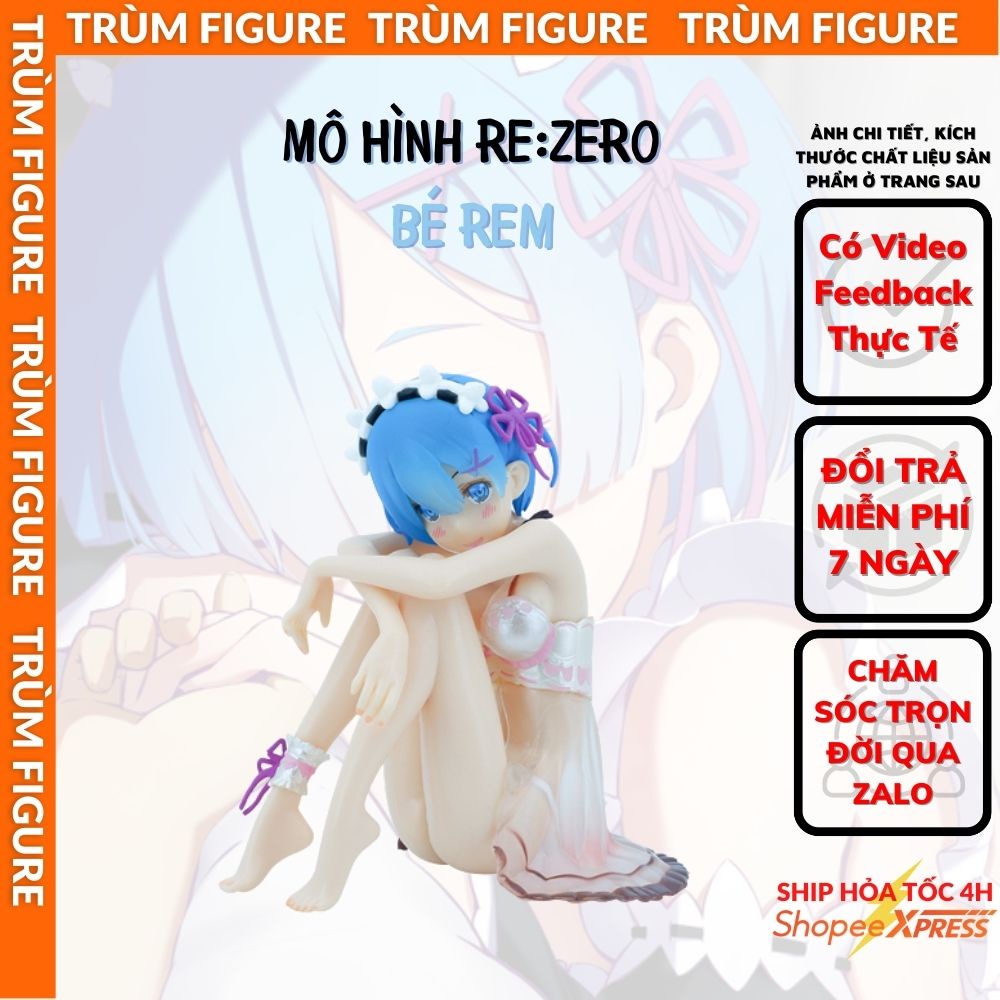 Figure, Mô Hình Bé Rem dáng ngồi áo ngủ Re:zero Anime Girl Sexy Hot