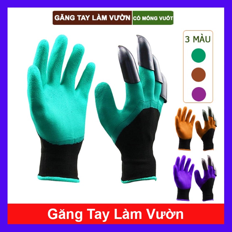 Găng tay làm vườn, có móng vuốt, chống thấm nước, đào, xới đất, độ bền cao, dễ vệ sinh