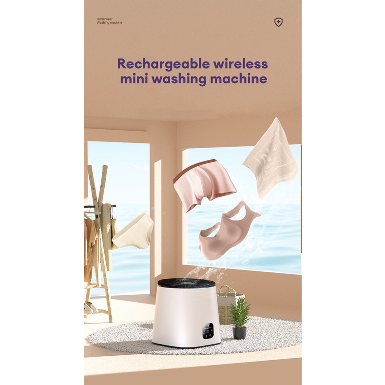 KANGJIA không dây Máy giặt mini hoàn toàn tự động sạc máy giặt giày tất nhỏ đồ lót máy giặt mini tự độngdây máy giặt mini cho bé