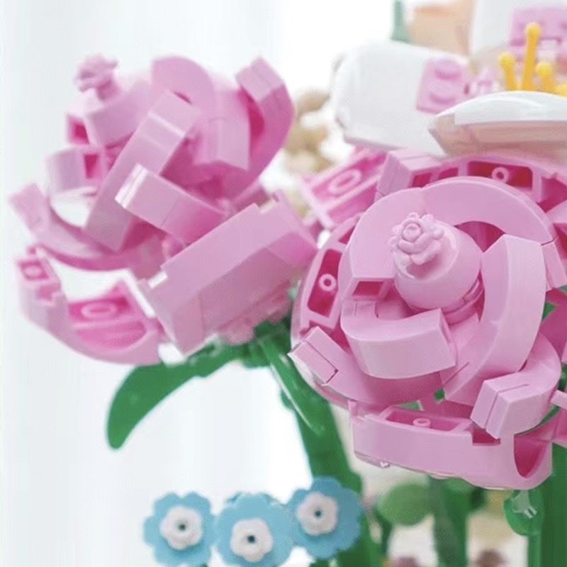 Đồ chơi xếp hình Legogi GIỎ HOA xinh quà tặng bạn gái mô hình trưng bày trang trí decor phòng