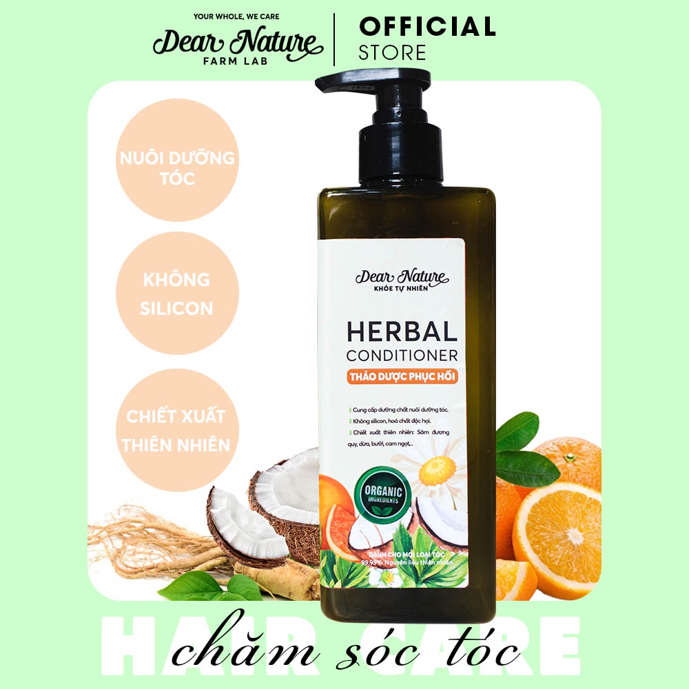 Dầu xả thảo dược phục hồi Dear Nature Khỏe Tự Nhiên cho tóc chắc khỏe mượt mà không chẻ ngọn