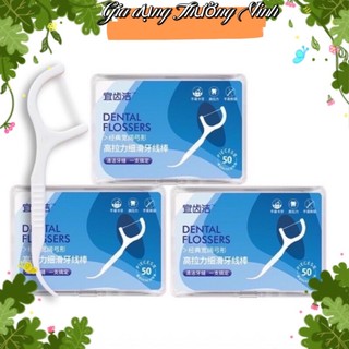 Tăm chỉ nha khoa 1 hộp 50 chiếc - bảo vệ răng miệng