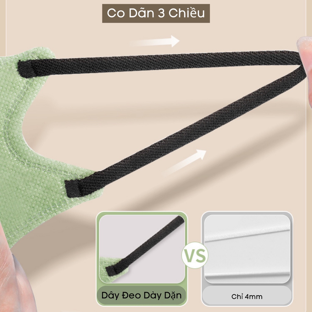 Khẩu trang y tế 5D Unicare quai thun khẩu trang y tế kháng khuẩn dày 3 lớp vải