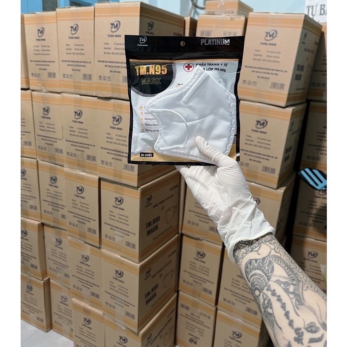 Combo 100 cái khẩu trang 6D TM.N95 PLATINUM 6D Tuấn Minh hàng chính hãng