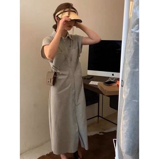 Đầm só mi nhún eo chất thun co giãn Váy dáng dài ( ảnh thật)