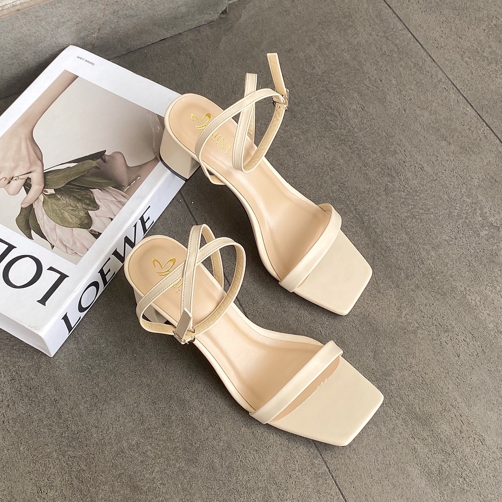 Min's Shoes - Giày Sandal Quai Nhỏ Gót Vuông Cao Cấp S473