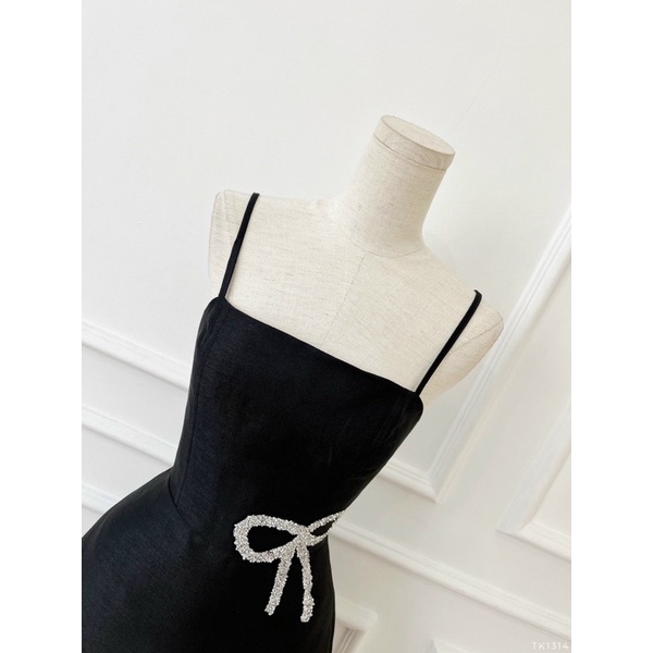 LIKEHER - ĐẦM DỰ TIỆC ĐẦM 2 DÂY 2D KẾT NƠ ĐÁ D80