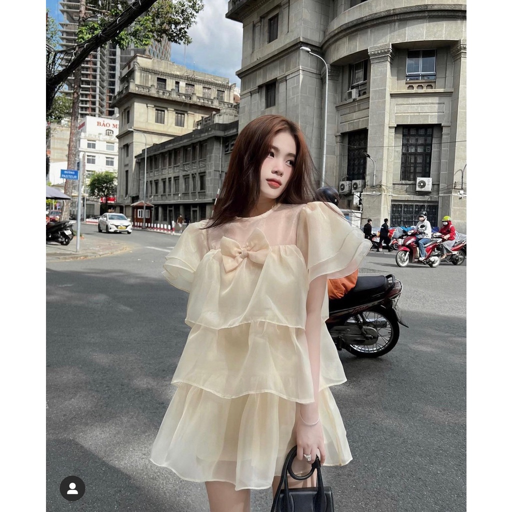 Váy baby doll tầng chất tơ 1 lớp hàng siêu xinh.